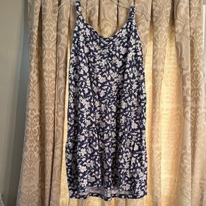LOFT Navy and White Floral Mini Dress